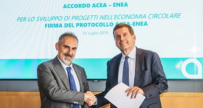 Circular economy: ACEA and ENEA sign a collaboration agreement for the development of projects