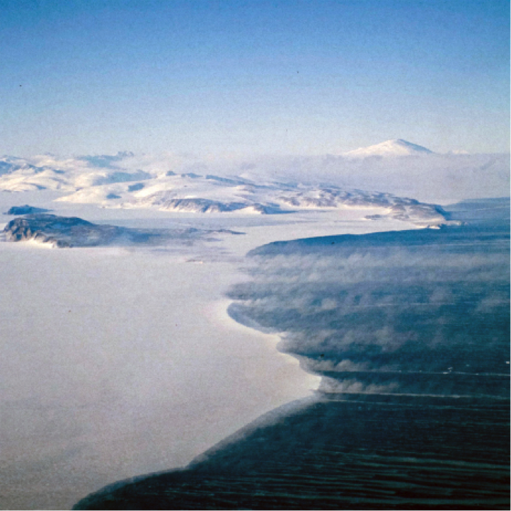 Aerial photography of Terra Nova Bay (Ross Sea, Antarctica) during a katabatic wind event with neoformation of sea ice (Photo by Frezzotti M. ENEA-PNRA)