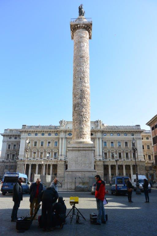 monitoraggio della Colonna Aureliana a Roma