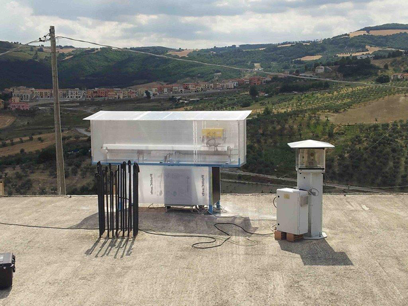 Interferometro a San Giuliano di Puglia per monitorare un sito in frana.