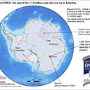 Map of Antarctica showing the areas suryed by BE-OI and the selected drill site