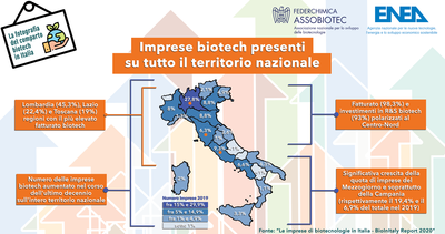 Imprese biotech presenti sulterritorio nazionale infografica